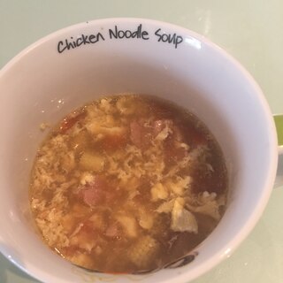 シーフードの茹で汁で中華風スープ